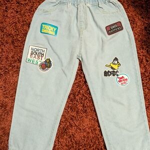 Kids Vintage Light Blue Patchwork Jeans